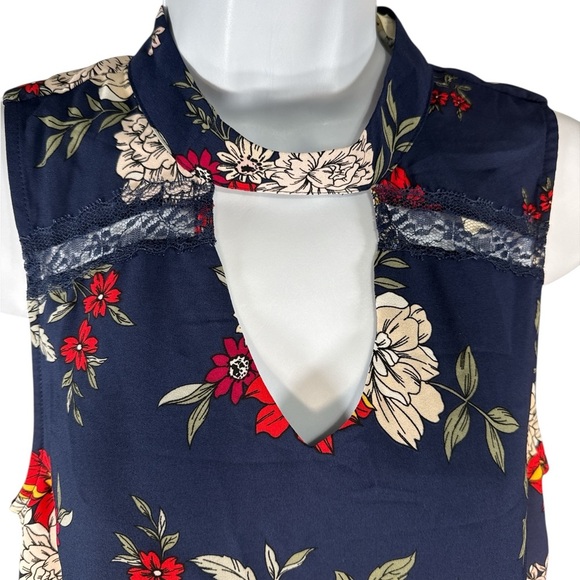 Miami Blue and White V-Neck Sleeveless Mini Sundress - Picture 3 of 8